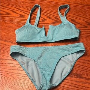 Aerie Textured Aqua Bikini Set